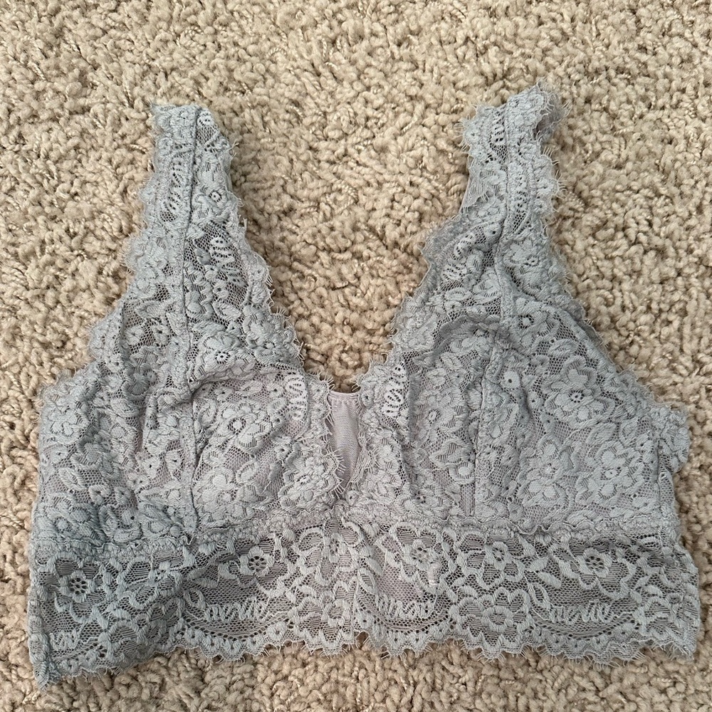 Aerie Gray Lace Bralette Size XS
